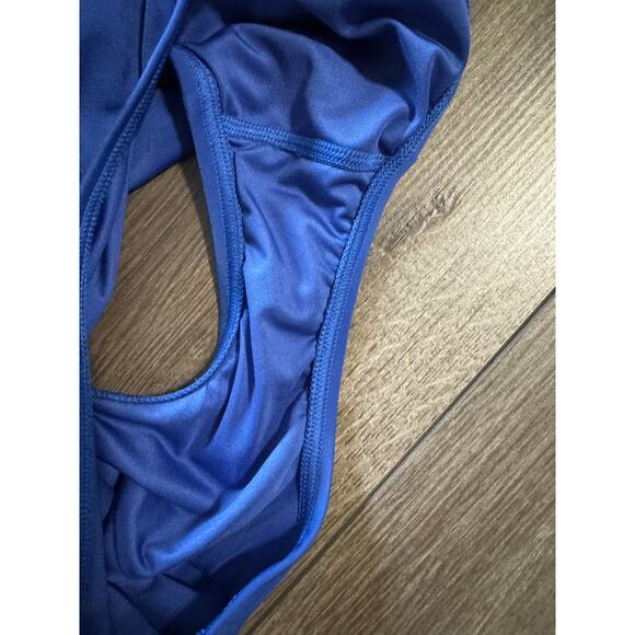 Cacique Foldover‎ Waist High Leg Swim Brief Bottom in Beaucoup Blue Size 26 - Picture 6 of 8